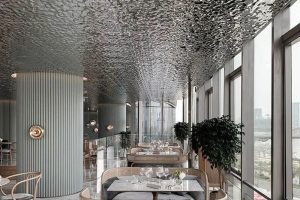 Read more about the article Creative Restaurant Ceiling Design Ideas with Water Ripple Metal Sheets